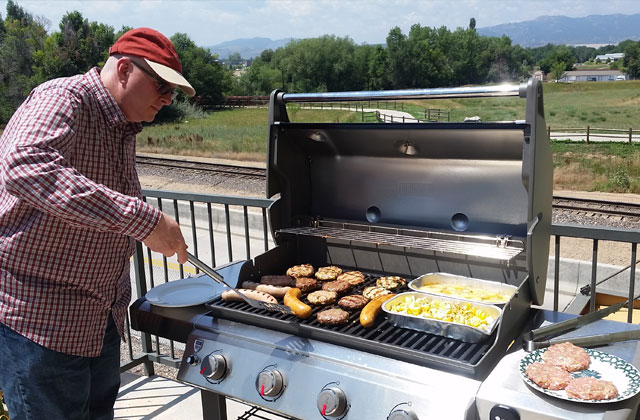 Grilling on our patio.